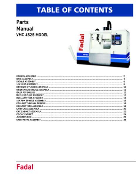 fadal cnc parts|fadal parts manual.